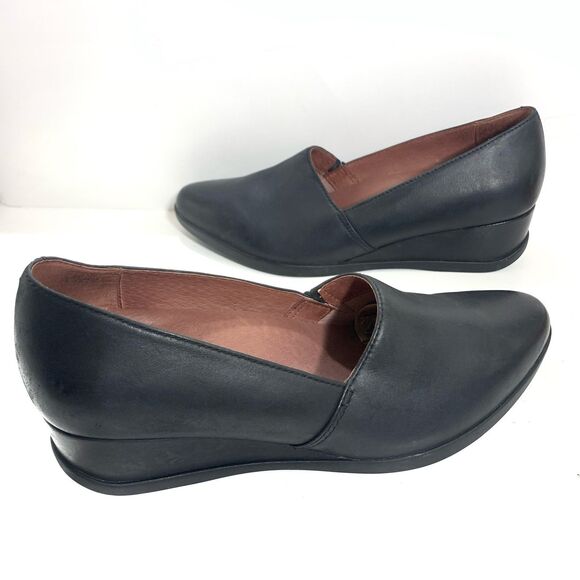 Dansko Black Leather Wedged Comfort Professional Shoes Size 38 EU 7.5-8 US - Picture 2 of 16